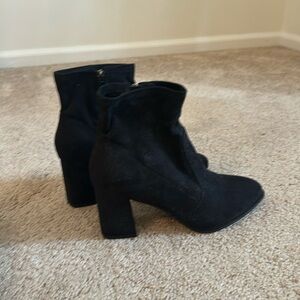 Black suede booties
